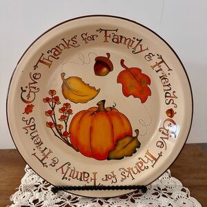 Gooseberry Patch Decorative Plate with Autumn Recipe on Back
